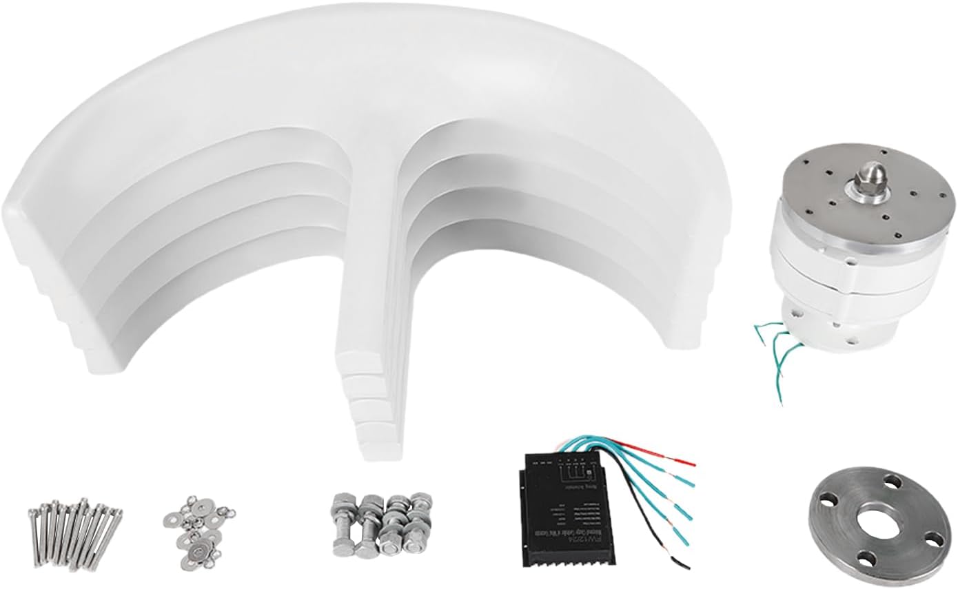 600W 24V Wind Turbines Generator 5-Blade Lantern Shape Wind Turbines Generator Electromagnetic Electricity Producer Equipment Low Noise Windmill with 3-Phase AC Vertical Axis for Home, Ship