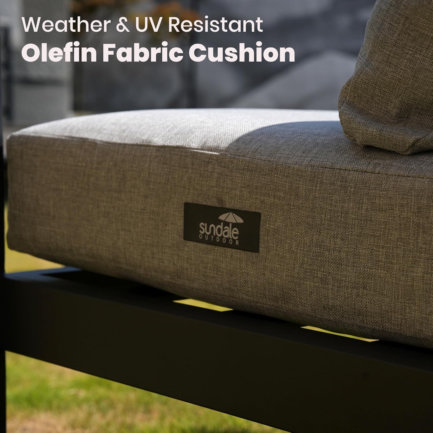 Sundale Outdoor 4 Piece Patio Furniture Set, Modern Aluminum Outdoor Furniture Sets with Fire Pit Table and 6