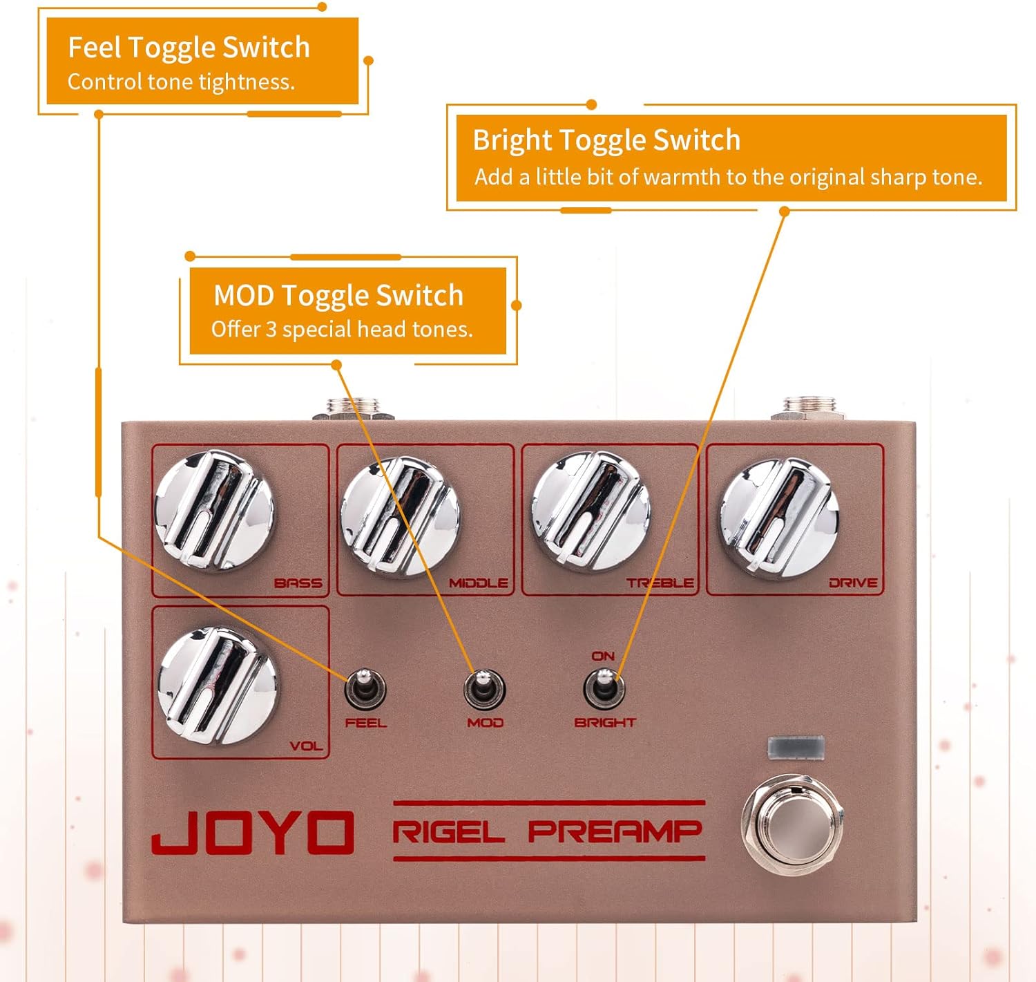 JOYO R-23 Noise Gate Pedal and R-24 High Gain Overdrive Amp Simulation Guitar Pedals