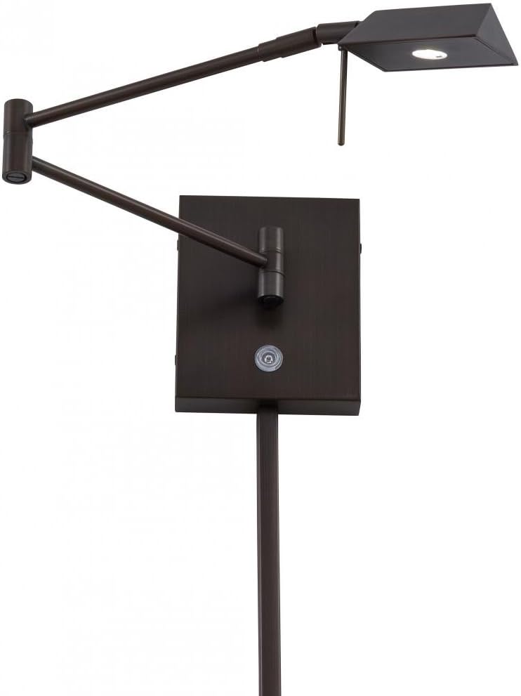 GEORGE KOVACS P4318-647 George's Reading Room LED Swing Arm Wall Lamp, 1-Light, 8 Total Watts, 6.25-in H x 13.75-in W, Copper Bronze Patina