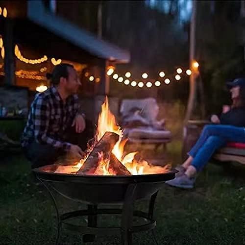 BBQ Grill Outdoor 22Inch Outdoor Fire Pits, Patio Stove Wood Burning BBQ Grill Fire Pit Bowl Iron Round Shape Fire Pit for Outside Wood Burning for Backyard Garden Patio Heating, Camping and BBQ