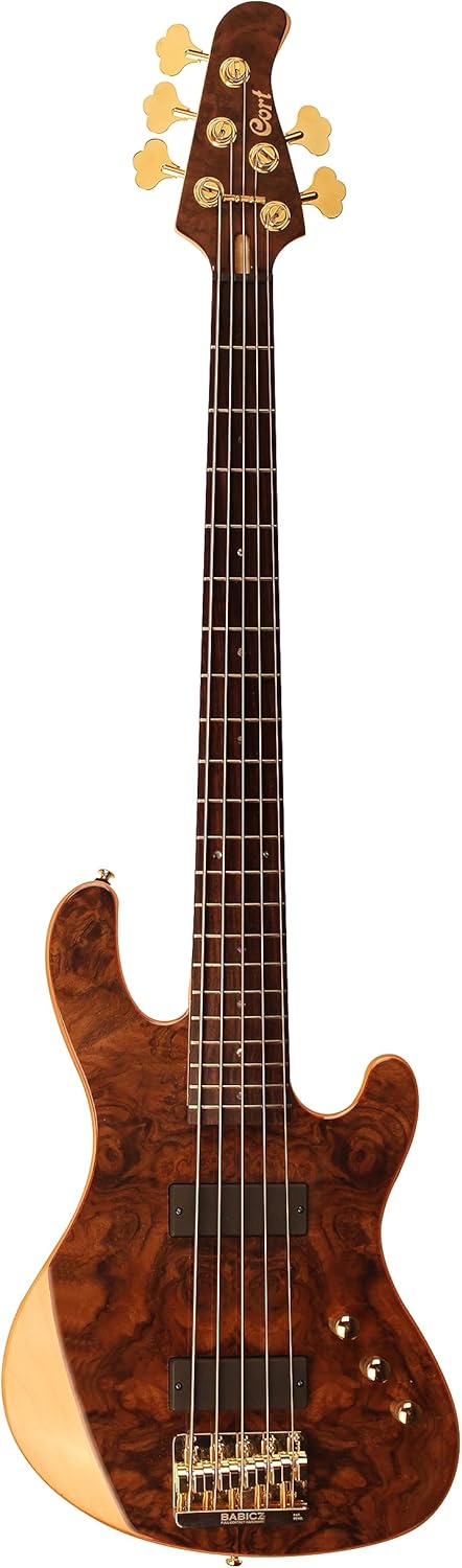 Cort Rhythmic Series Jeff Berlin Signature 5-String Bass Guitar, Natural Glossy