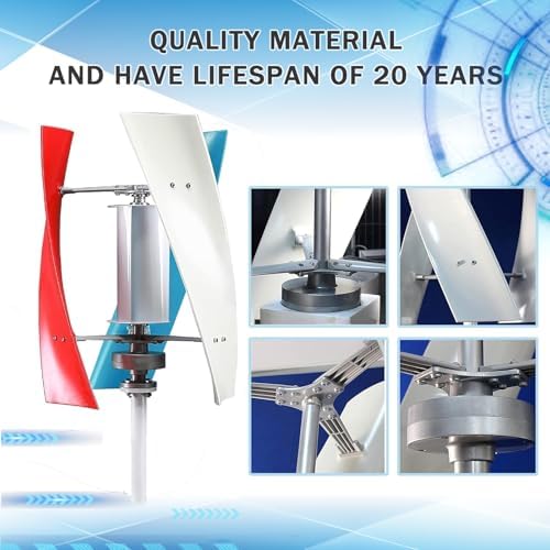 18000W Vertical Wind Turbine Generator Kit - 3-Blade Power System with Controller for 12V/24V/48V - Perfect for Boats, Cabins, Gazebos & Industrial Energy Applications