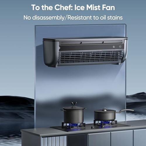 Saker Portable Air Conditioner,Mini AC Cooler for Kitchen - Portable Air Conditioner Fan w/Cool Mist, Battery-Powered, Wall Mountable, Easy Clean (grey)