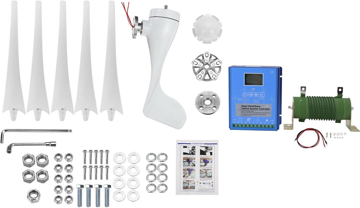 3000W Wind Turbine Generator Kit 12V/24V/48V With Wind Controller, For Home Backup, Off-Grid Cabin, Street Light, Solar Hybrid System(12V)