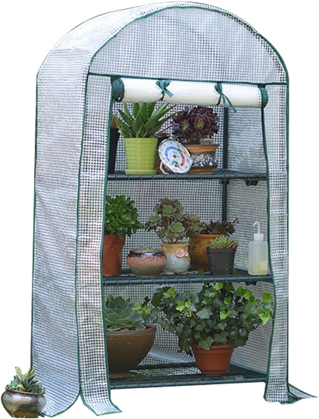 Greenhouse Grow House, 4 Tier Mini Greenhouse with Transparent Plastic PVC Cover, Indoor Outdoor Tent Garden Greenhouse, Seedlings, Herbs, or Flowers in Any Season