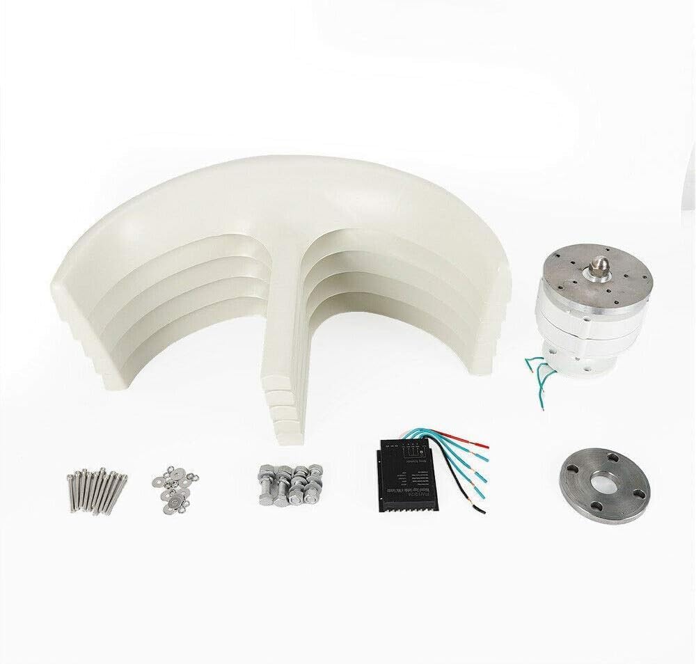 CAJUCA 9000W Lantern Type 5 Blades Vertical Wind Turbine Generator with Controller, Flange Plate, for Marine Boat Wind Solar Hybrid Streetlight