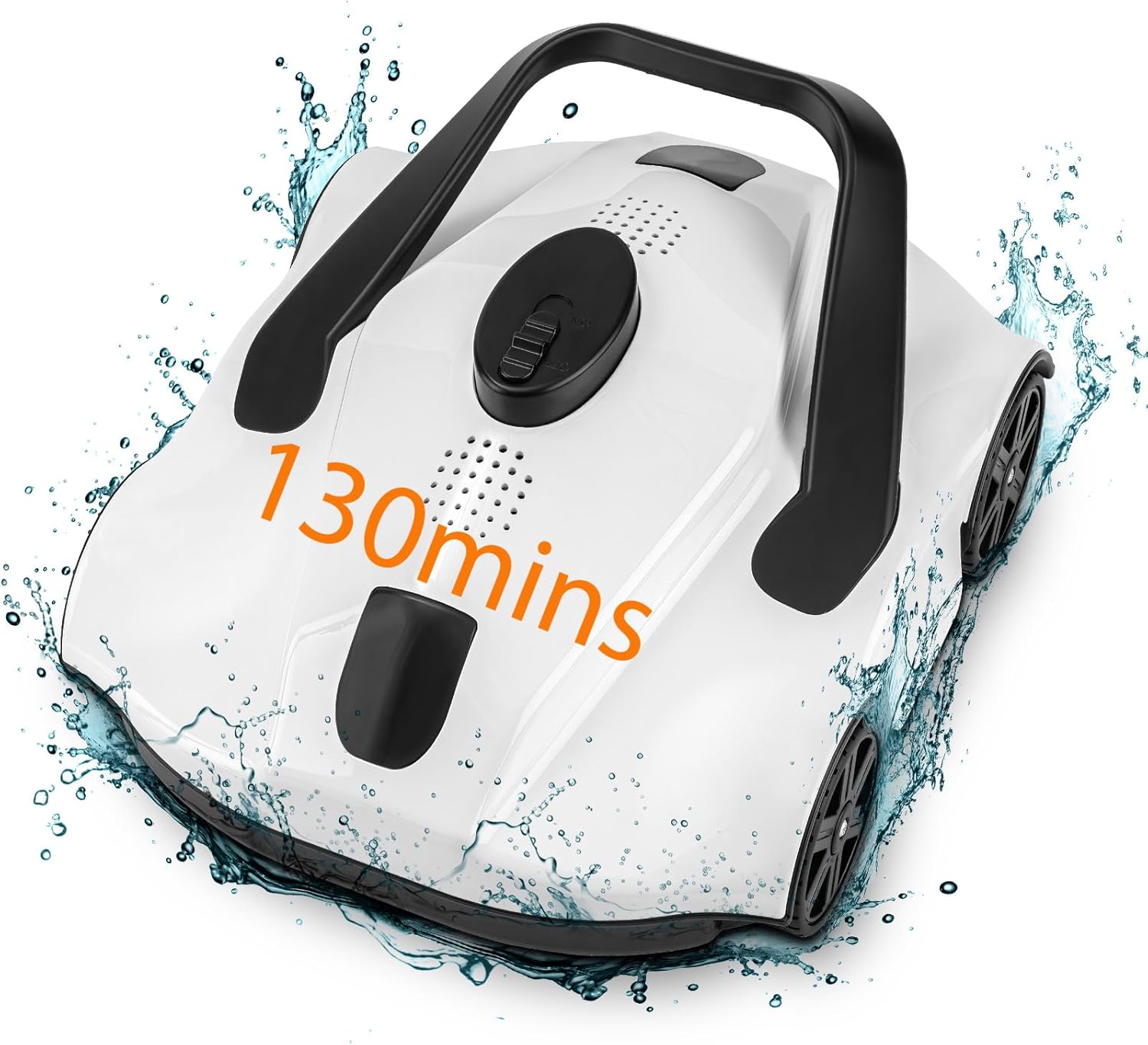 Cordless Robotic Pool Cleaner,SYANSPAN Pool Vacuum for Above Ground Pool up to 1076 Sq.ft,with Powerful Suction Dual-Drive Motors,Automatic Pool Vacuum and Self-Parking Technology