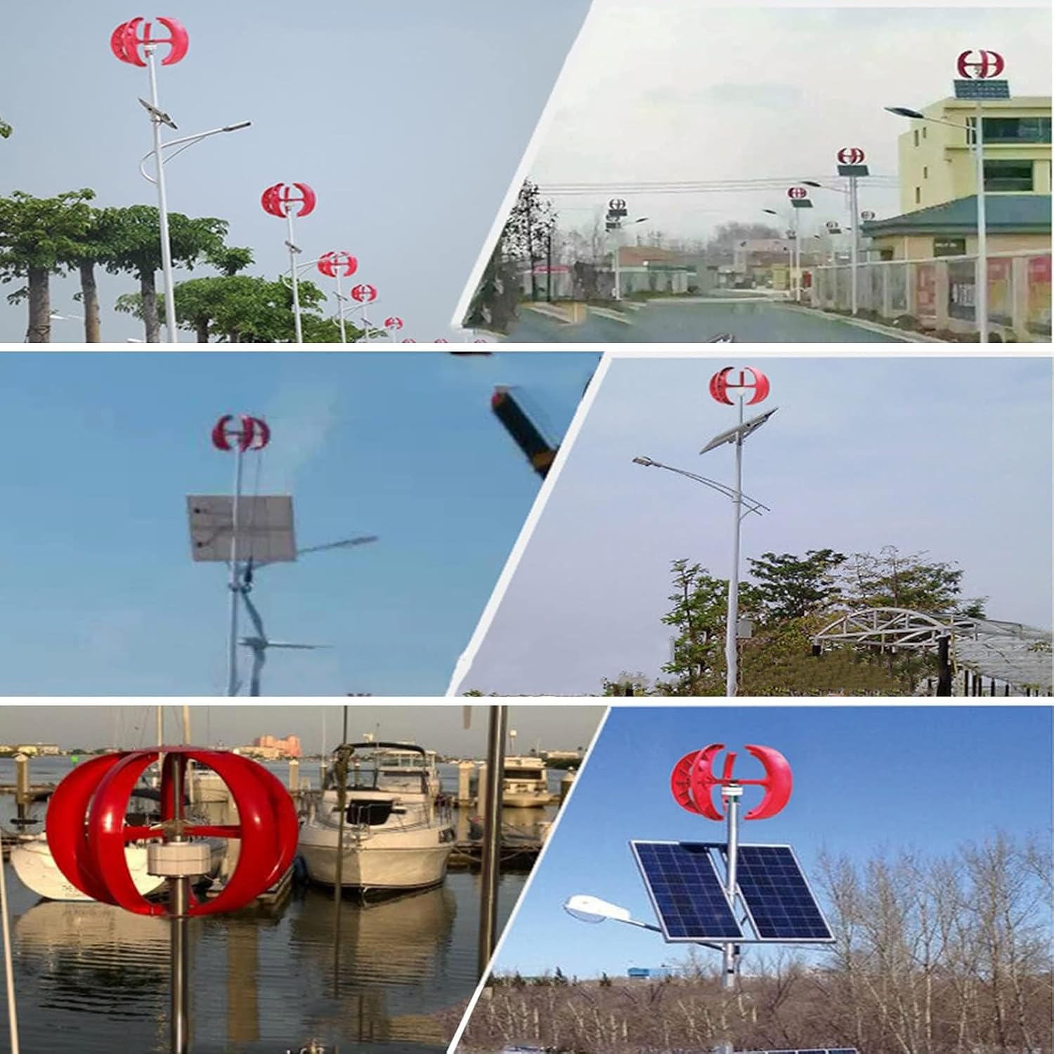 5 Blades Minitype Lantern Wind Turbine Generator, Vertical Wind Turbine Kit, Wind Turbine Generator with Controller, for Home Outdoor Streetlight Highways Boats,300w12v