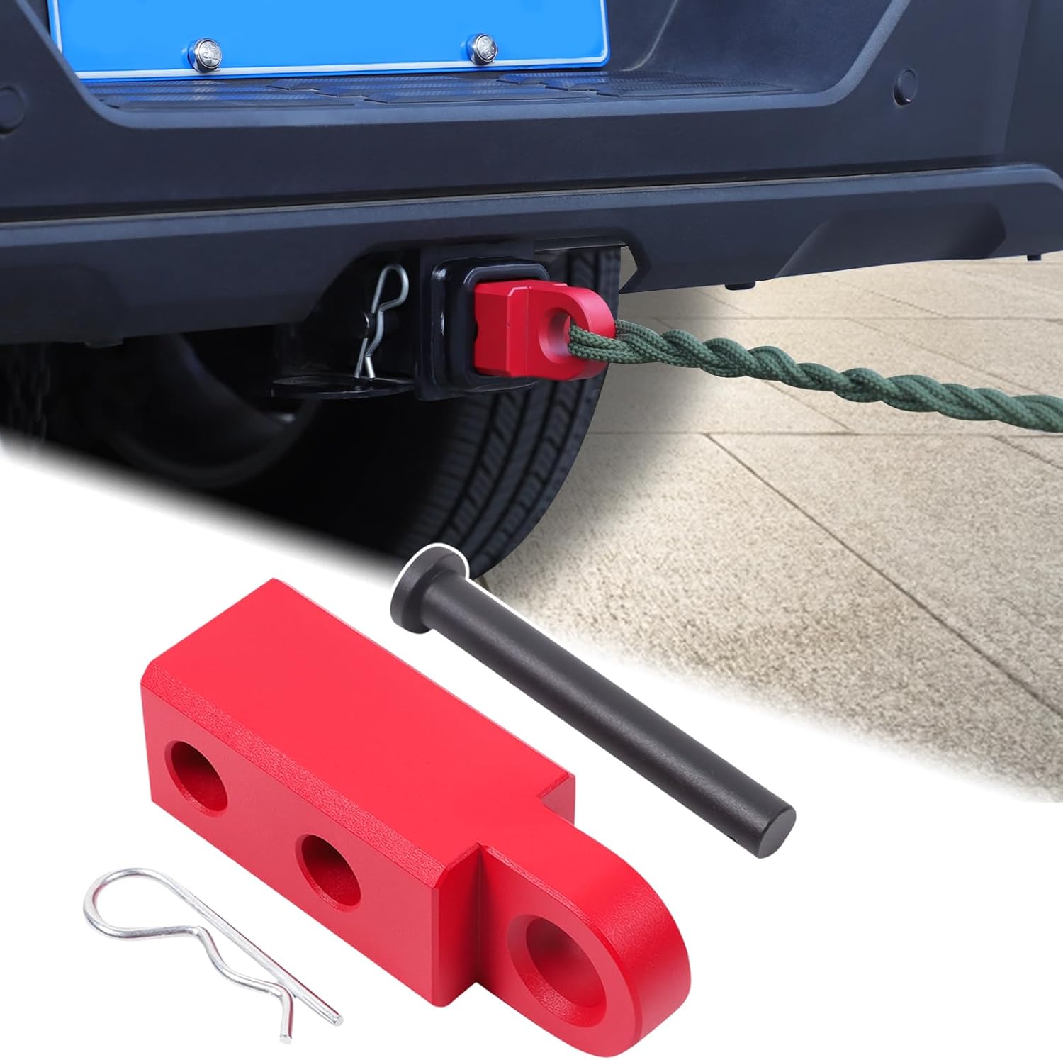 Aunginsy Tow Hitch Receiver Hook with Tightener Compatible with Toyota Tundra 2022 2023 2024 2025 Accessories, Car Shackle Mount Trailer Hitch Lock Pin Heavy Duty Solid Recovery Towing Kit for Trucks