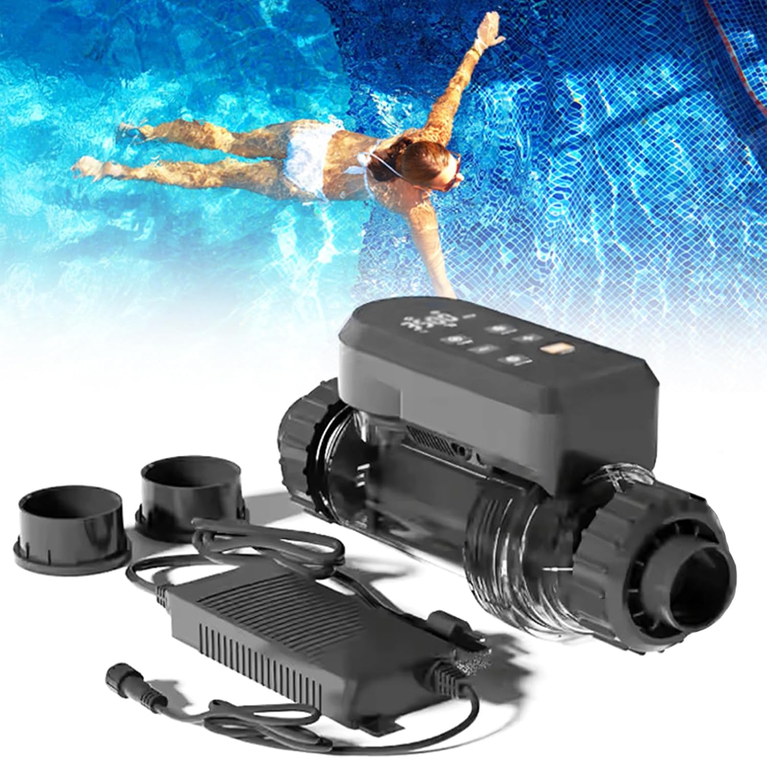 Saltwater Pool Chlorinator System for Inground Pools, 15/20/25/30/50g/h Electrolytic Salt Chlorine Generator, with Titanium Cell Self-Cleaning & APP Control, for Pools Up to 6,0000 Gallons,50g/h