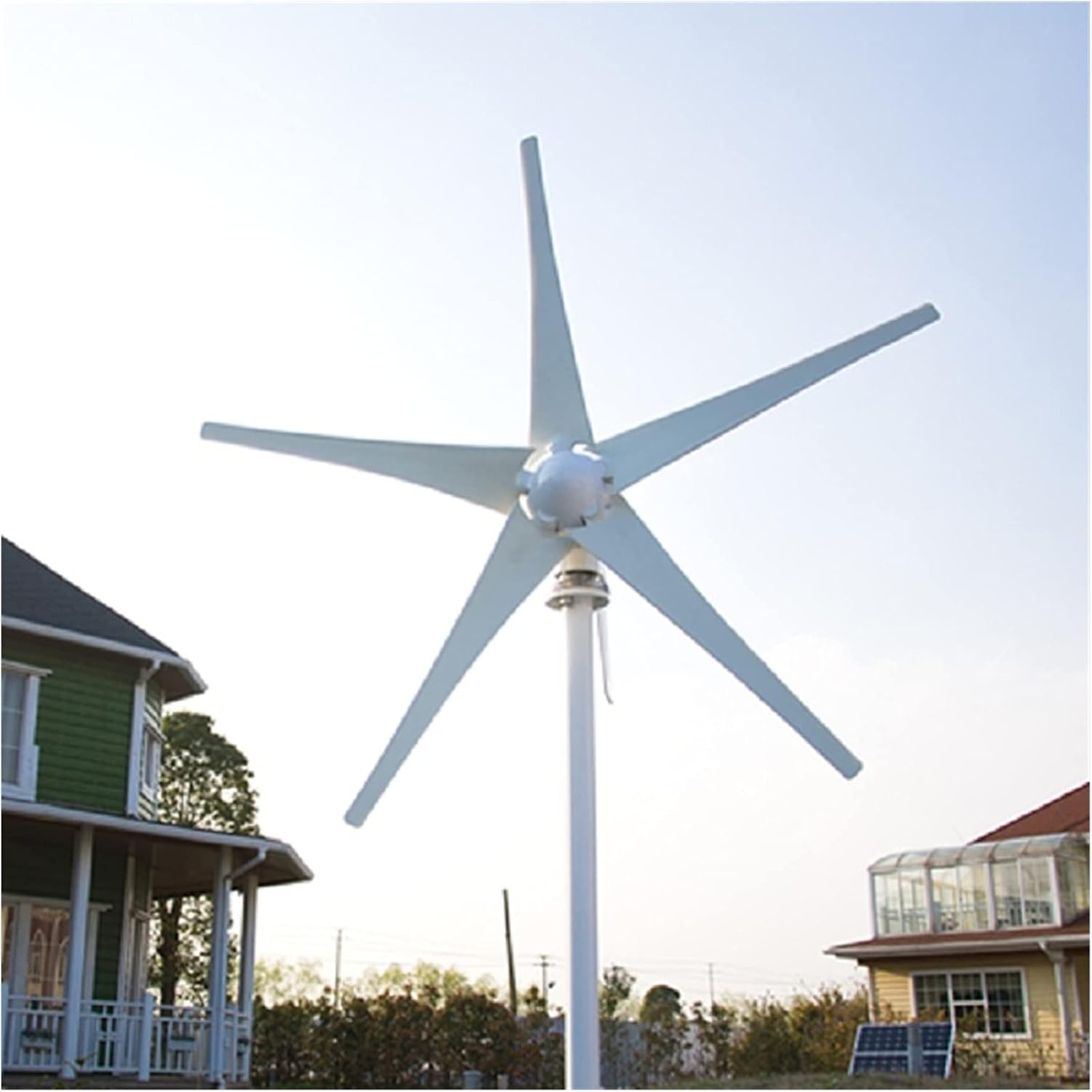Industrial Wind Turbine Generator Wind Turbine Power Generator 800w 6 Blades 12V/24V Optional Used for Land Marine Solar and Wind Power Parts(Free Controller,6 Blades 800W_24)