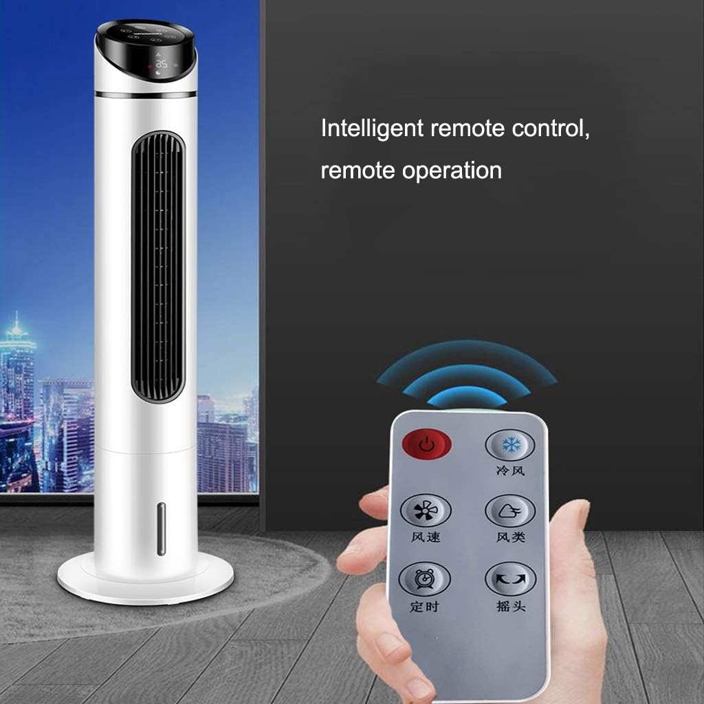 NBgy Tower Type Air Cooler, Remote Control Type Air Cooler, Silent Air Conditioner, Air Purification, Suitable for Living Room Bedroom Kitchen, Etc, White, 115x30cm