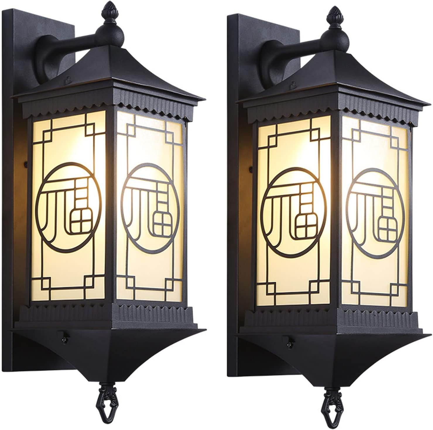 Outdoor Porch Light, E26 Exterior Wall Sconce with Clear Glass LED Exterior Wall Light Fixtures Exterior Porch Lights Outdoor Wall Lamp Porch Lights (2 Pack No Bulb)