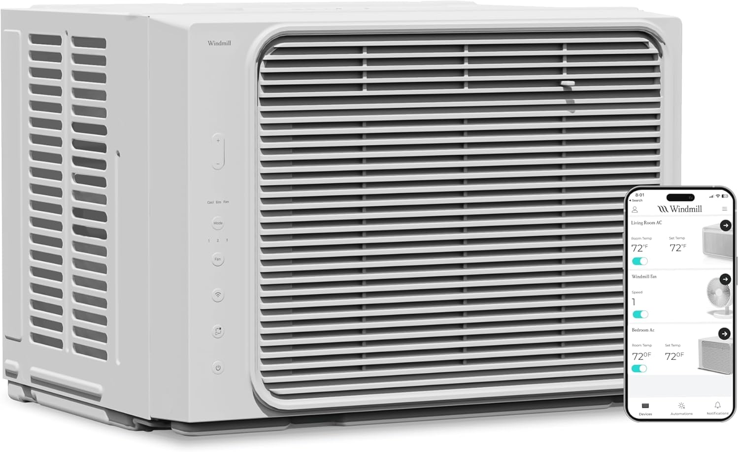 Windmill Window Air Conditioner - Quiet & Smart, Easy Install, Voice-Enabled, Remote & App Control AC Unit - 5,000 BTU Lite