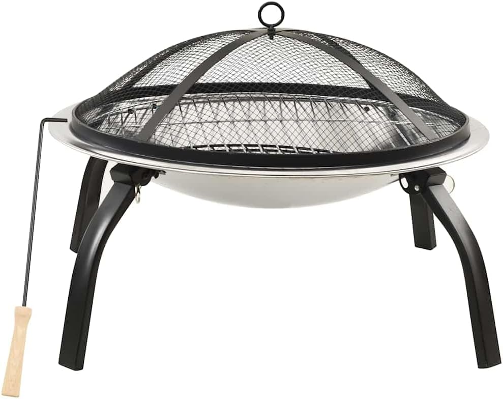 SKM 2-in-1 Fire Pit and BBQ with Poker 22