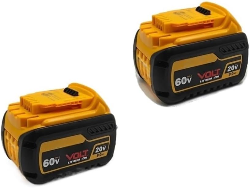 DCB609 20V 60V MAX 9Ah Battery Compatible with Cordless Power Tools - Used for replacing parts of courtyard, garden and outdoor tools(2pcs 9.0AH)