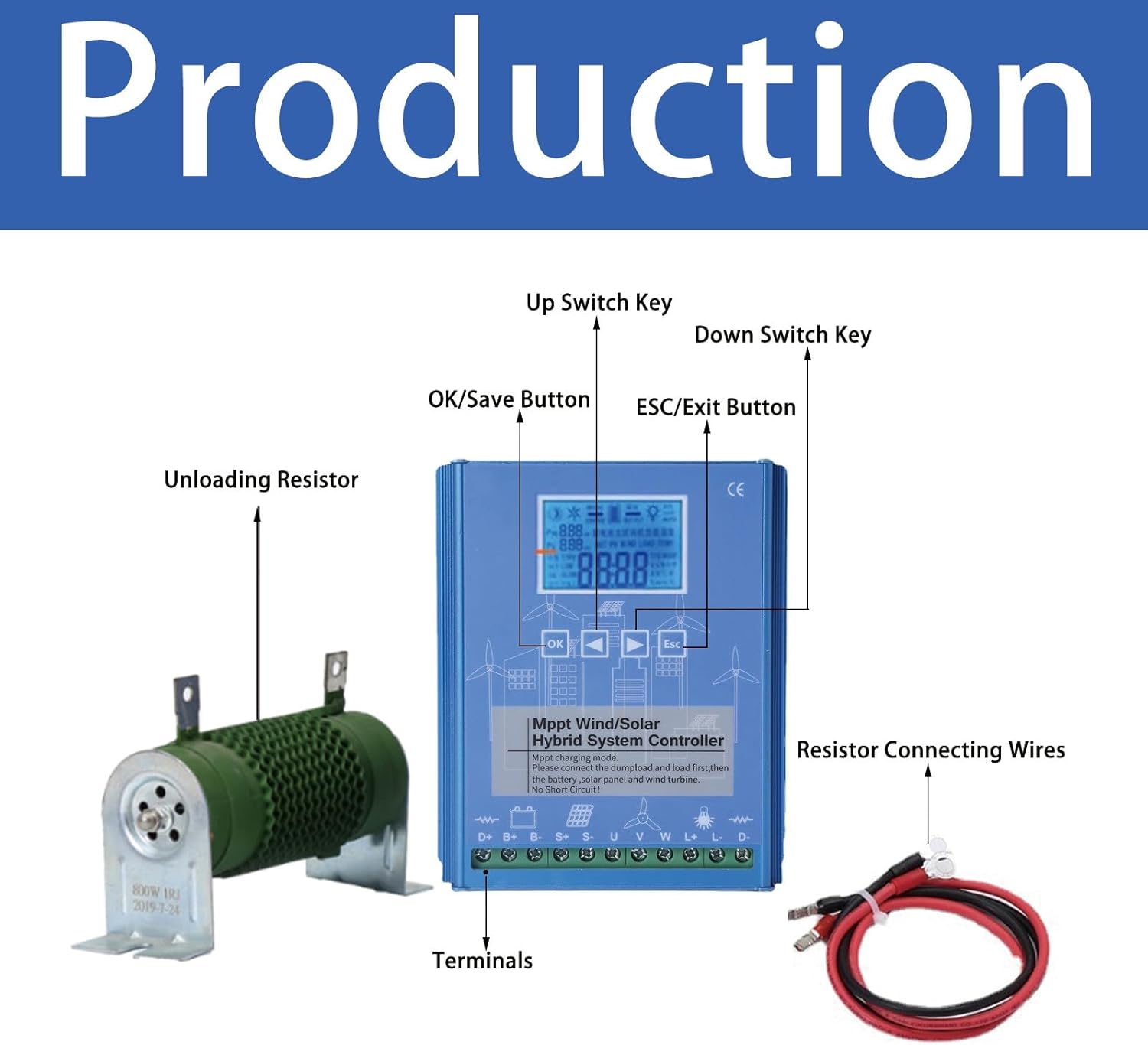Wind Solar Hybrid Charge Controller 6000W-14000W,Wind Solar Hybrid Charge Controller Photovoltaic and Battery Dual Power Supply,Boost MPPT Generator 48V