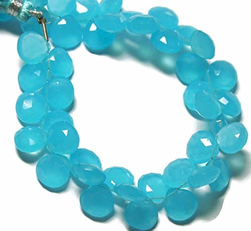 blue chalcedony faceted briolettes. approx. 10x10mm 32 beads