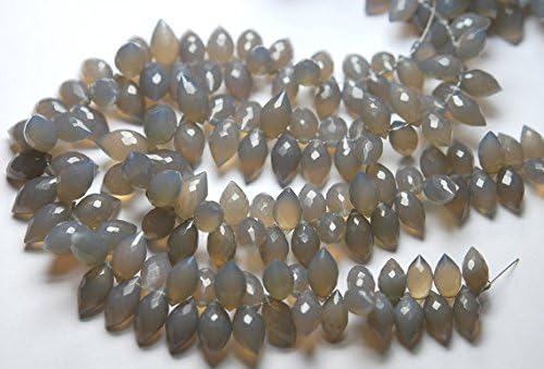 30 pcs,grey chalcedony facedet drops shape briolettes,11-12mm