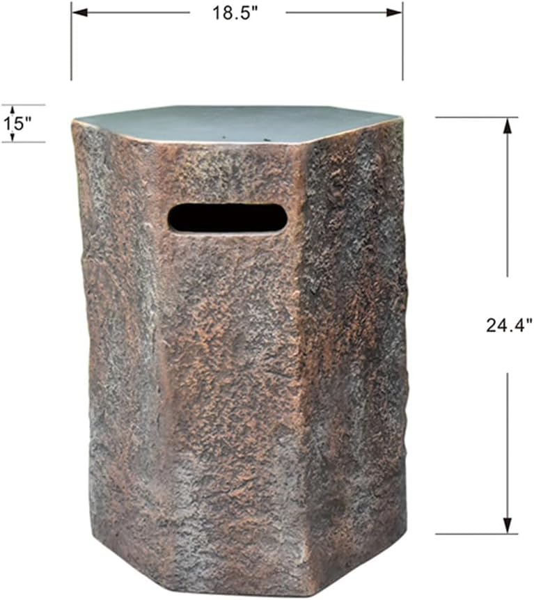 Elementi Columbia Propane Tank Cover Fire Pit Accessories Round 19 Inches Concrete Outdoor Side Table Fits Standard 43 Pound Propane Tank Hideaway Table