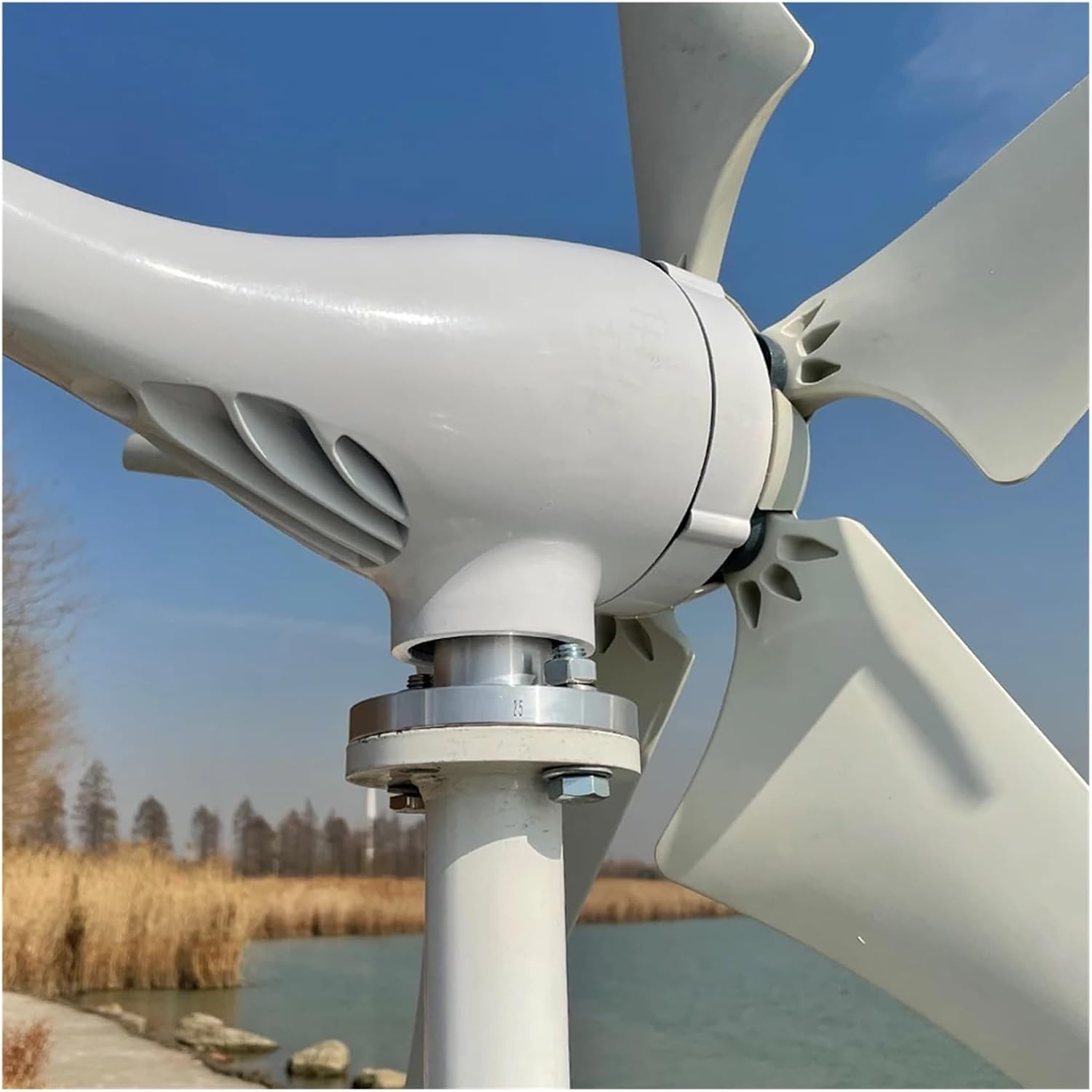 5000W Horizontal Wind Turbine 12V 24V 48V Small Power Generator Low Noise Windmill for Small Household Farms Low Starting Speed for Home(Hybrid Control,48V)