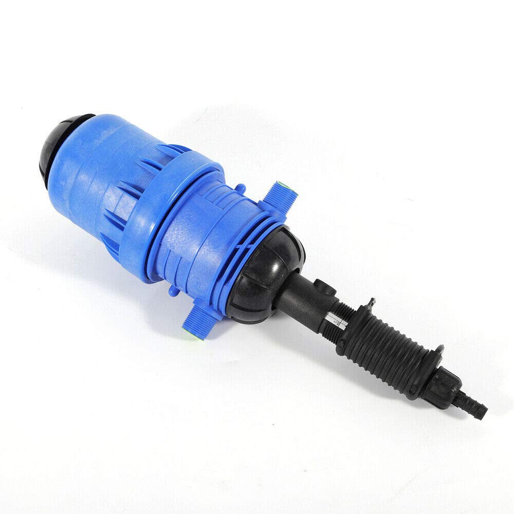 Fertilizer Injector Dispenser Kit Automatic Dosing Ratio Control Proportioner Chemical Fertilizer Medicator Water-Driven Set Blue 25mm 0.4-4% 4℃-30℃ Flow Range 20-2500 L/h