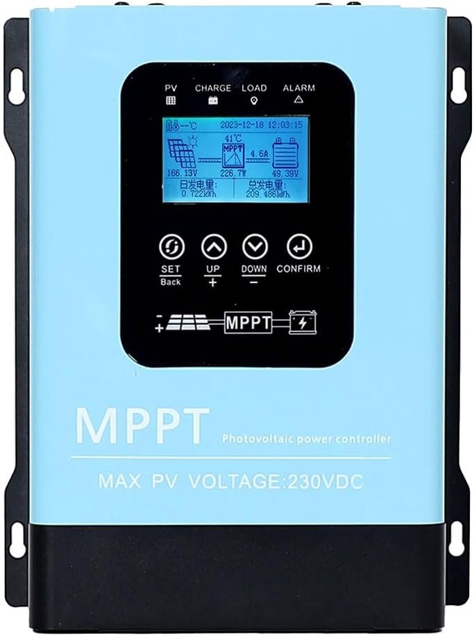 120A MPPT Solar Charge Controller,12V 24V 36V 48V 60V 72V 84V 96V Solar Battery Regulator PV Max 230V for Sealed Lead Acid Gel and Lithium Battery