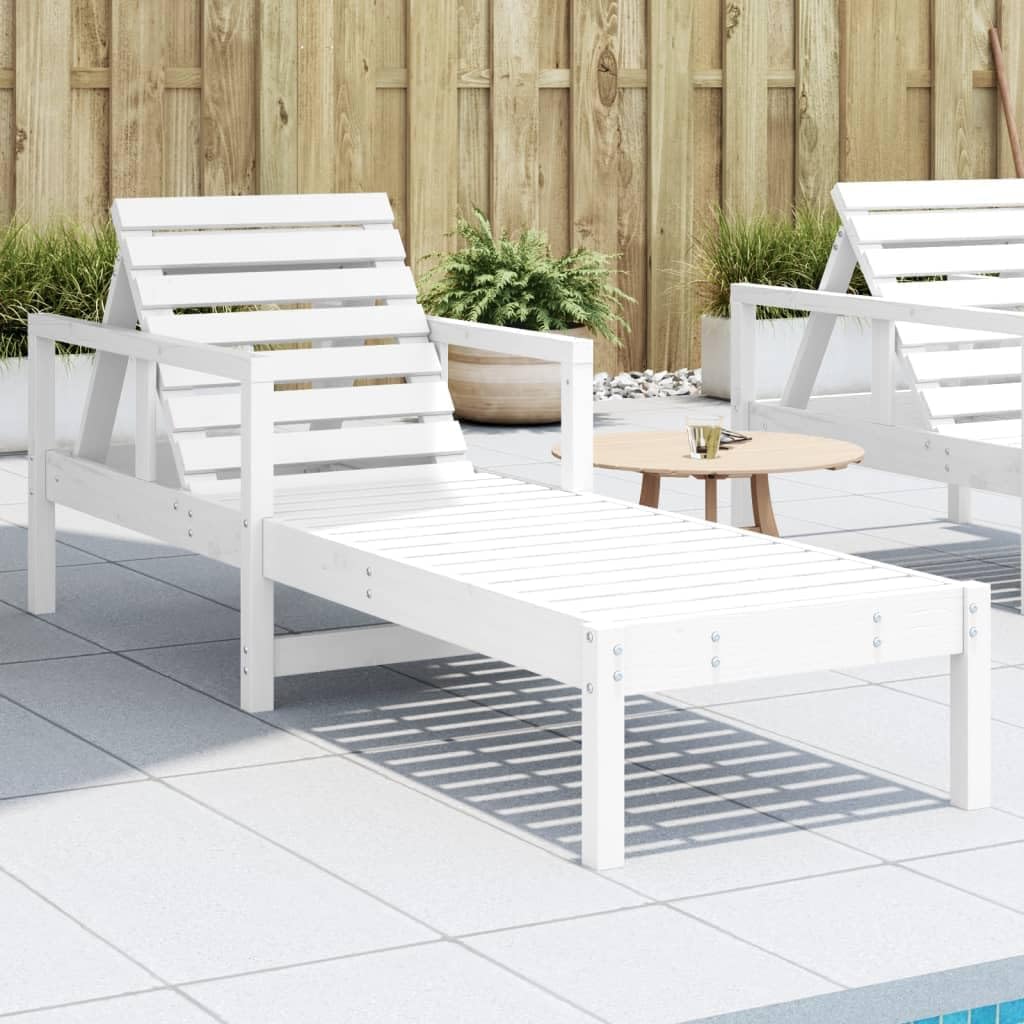 Patio Lounges Sun Lounger White 78.5