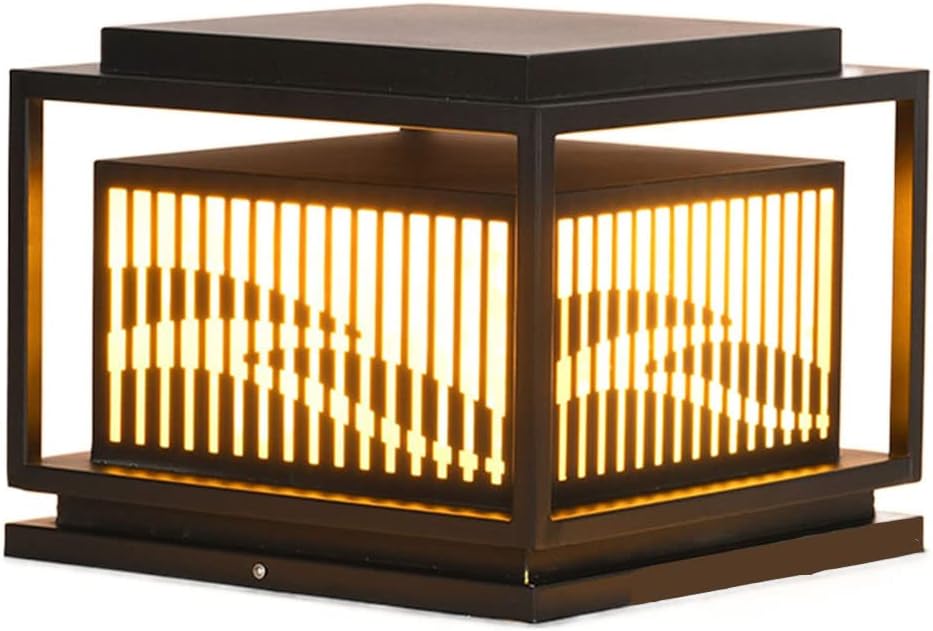 E26 Base Fence Column Lamp Fixtures Outdoor Column Lawn Lamp Creative Imitation Marble Lampshade Pillar Lights IP54 Waterproof Outdoor Post Lights for Villa Garden Park Lighting Pillar L