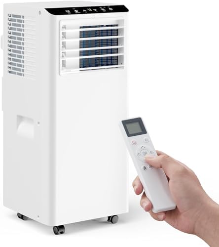 Acekool Portable Air Conditioner with Dehumidifier & Fan Modes, 8000 BTUs Compact Cooling Unit for Rooms Up to 350 Sq. Ft, Quiet Operation, Sleep Mode, Easy Installation, White