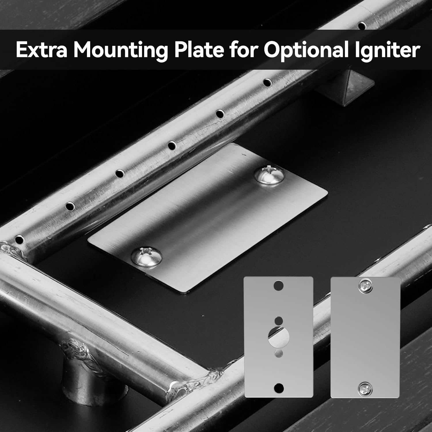 Skyflame 30 x 10 Inch Rectangular Fire Pit Pan Kit, Black Drop-in Fire Pit Pan and Burner, Come with Spark Ignition and Propane Hose, Indoor/Outdoor Fire Pit, Fire Table DIY Decorative