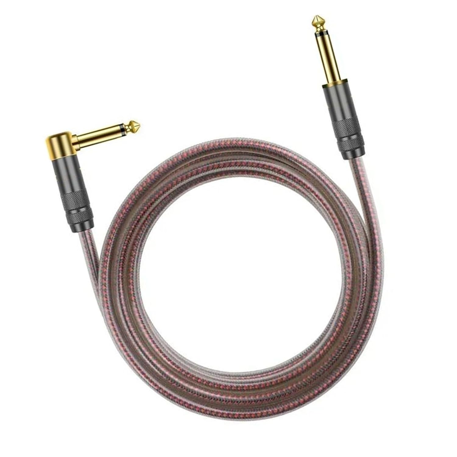 Pro Audio Cable 6.35mm Cable 1/4 Inch Right Angle Instrument Cable Professional Electric Guitar Cord for Amplifier Preamp(15m)