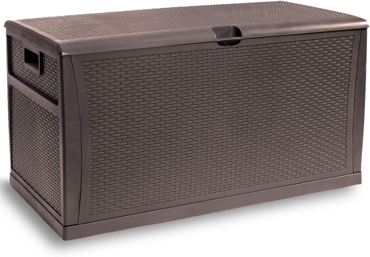 Barton Deck Box 120 Gallon Outdoor Patio Storage Bench Shed Cabinet Container Furniture Pools Yard Tools Porch Backyard