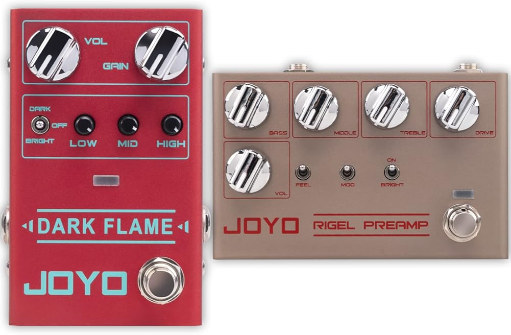 JOYO R-24 High Gain Overdrive Pedal Amplifier Simulation Guitar Pedal and R-17 Modern Metal High Gain Distortion Pedal