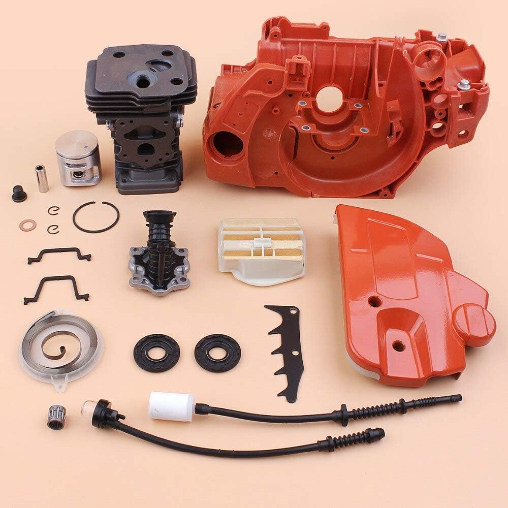 42MM Cylinder Crankcase Brake Sprocket Cover Intake Engine Kit Compatible with Husqvarna 445 Gas Saw Chainsaws Motor Spare Parts