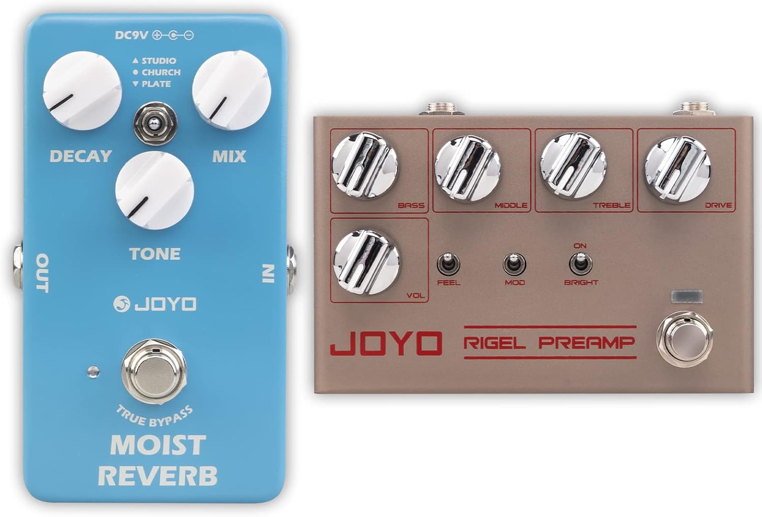 JOYO R-24 High Gain Overdrive Pedal Amplifier Simulation Guitar Pedal and JF-20 Reverb Effect Pedal Digital Guitar Pedal