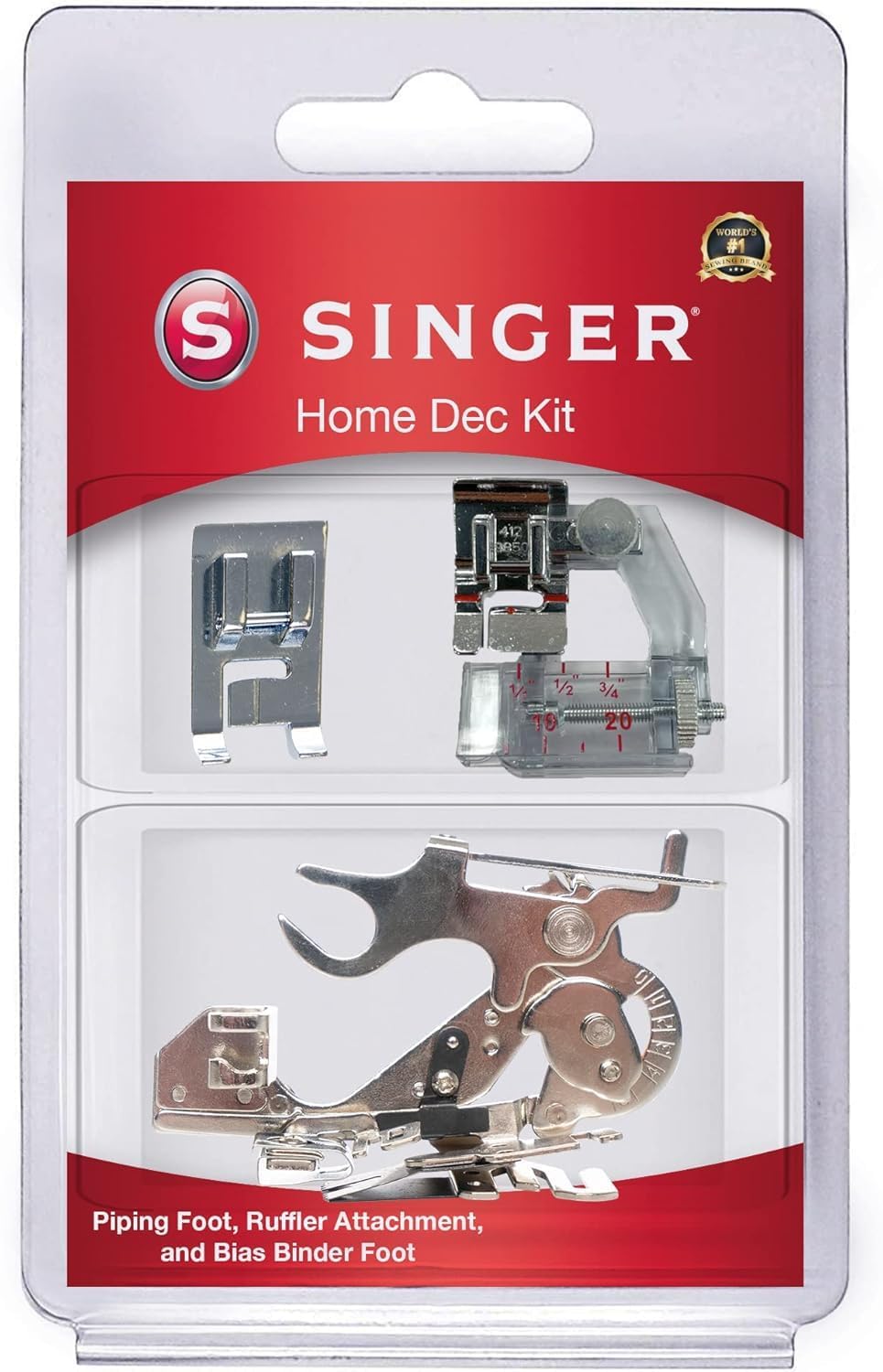 SINGER | MX60 Sewing Machine With Accessory Kit & Foot Pedal - 57 Stitch Applications - Simple & Great for Beginners + SINGER Home Decor Presser Feet Kit