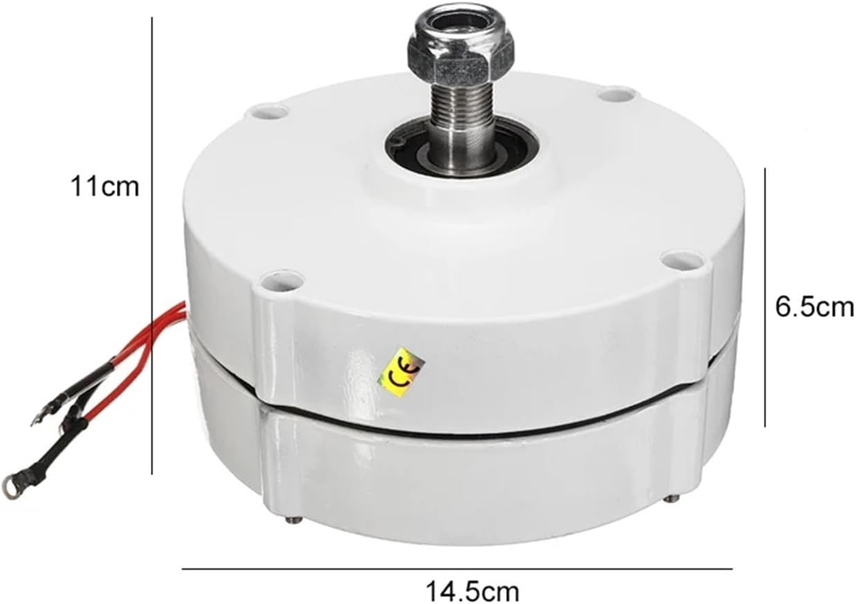 6000W 12V 24V Wind Turbine Generator Motor 3 Phase Gearless Permanent Magnet AC tor for Wind Water Turbine Low Starting Speed for Home(12V)