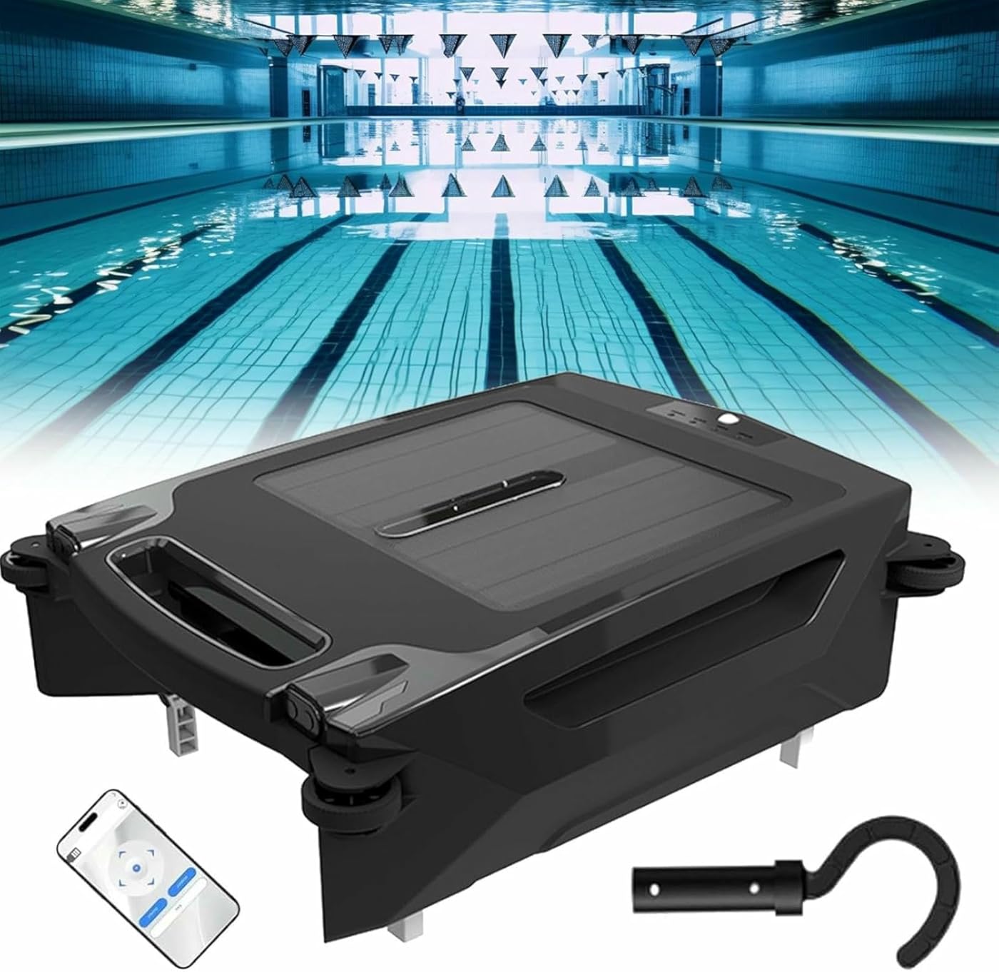 Automatic Robotic Pool Cleaner,Cordless Pool Vacuum with Obstacle Avoidance,Dual Charging Options, Auto Parking, for Swimming Pool