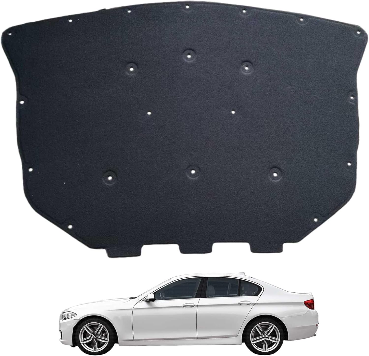 Car Front Hood Engine Sound Pad for BMW 5 2008-2017 OE:51486989301, Heat Insulation Cotton Mat Cover Soundproof Car Accessories