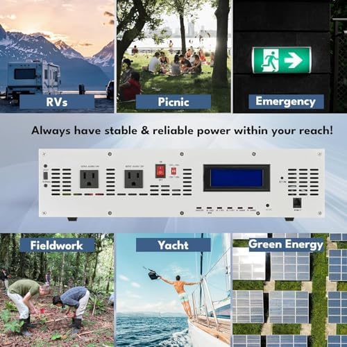 1500 Watt Pure Sine Wave Hybrid Inverter 12V DC, 100V/120V AC with in-Built Solar MPPT Charge Controller, Intelligent MCU, Power Inverters for Home, RV, Truck, Off-Grid Solar Power, AC to DC