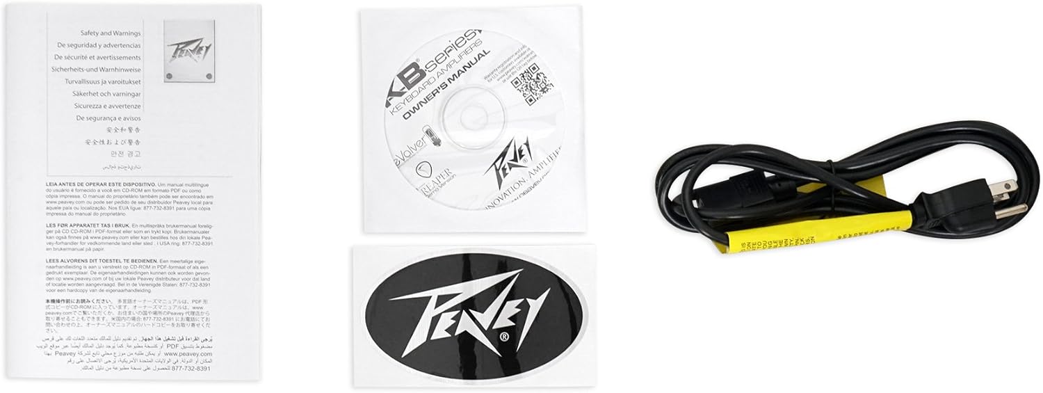 Peavey KB 2 50 Watt Keyboard Amplifier 3-Channel Combo Amp w/10 Speaker Bundle with Peavey Pv 20' Ft. Instrument Guitar 1/4