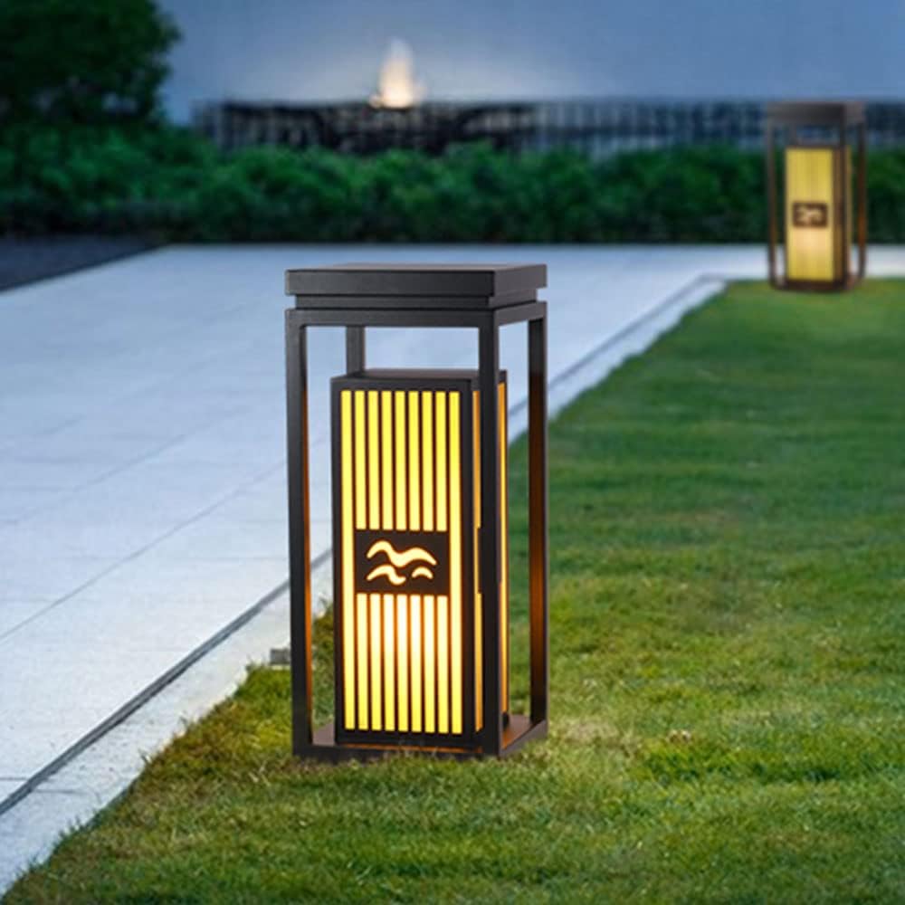 Landscape Lighting with Warm Light Waterproof Floor Garden Yard Landscape Path Lights Galvanized Sheet Housing Post Light Fixture Modern Farmhouse Exterior Pillar Lights