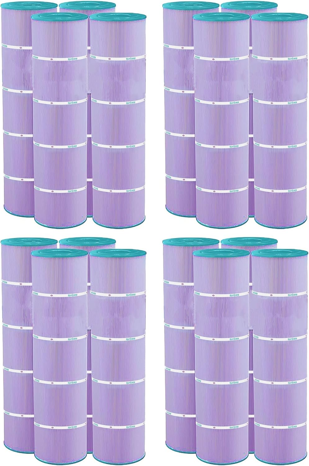 Hurricane Filters 16 Pack HF7471-04P Platinum Purple Pool Filter Cartridge - Replacement for PCC105, Unicel C-7471, Filbur FC-1977, Pentair Clean & Clear Plus 420
