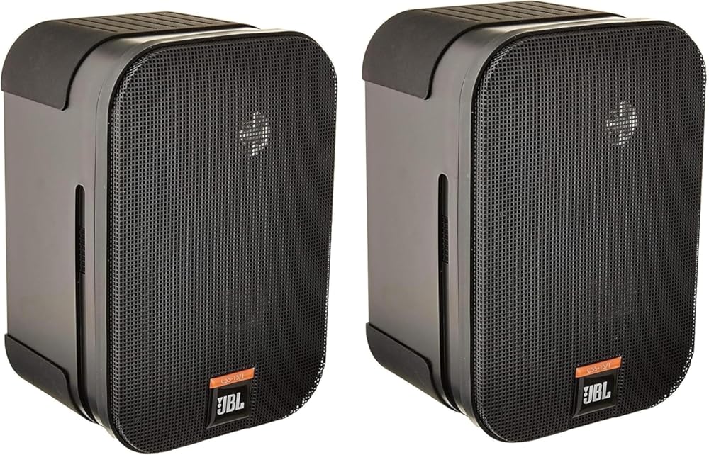 JBL Professional CSS-1S/T Compact 2-Way High Performance, 60 Watt 5.25” 70V / 8-Ohm Compact Passive Satellite, Bookshelf Speakers, Home Theater, Desktop, Stereo, Commercial, Black, Sold as Pair