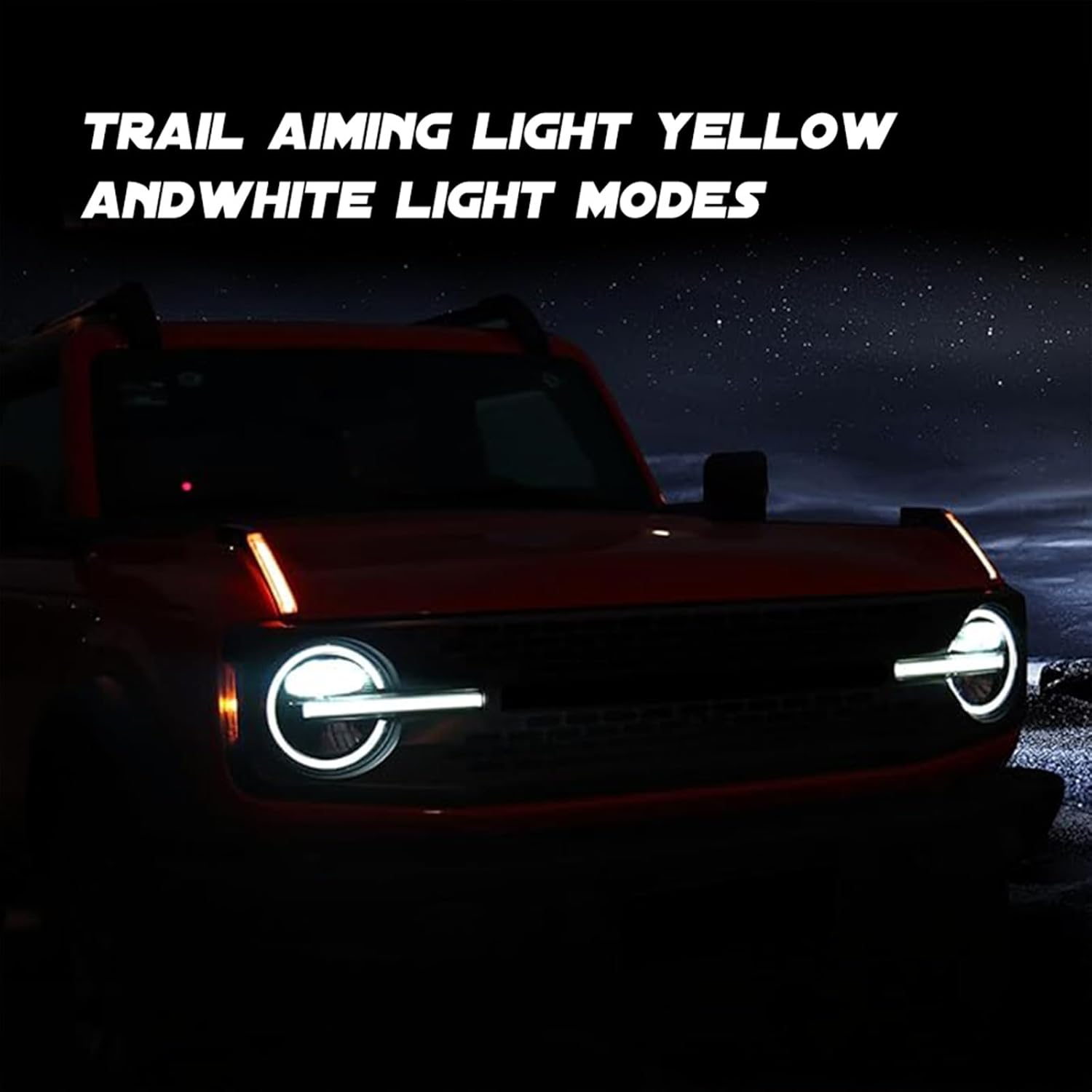 Amber Trail Sight Light for Ford Bronco Accessories 2021 2022 2023 2024 2025,Hood Turn Signal Aluminum Alloy LED Replacement Light fit Bronco 2/4-Door, Hood Handle Light