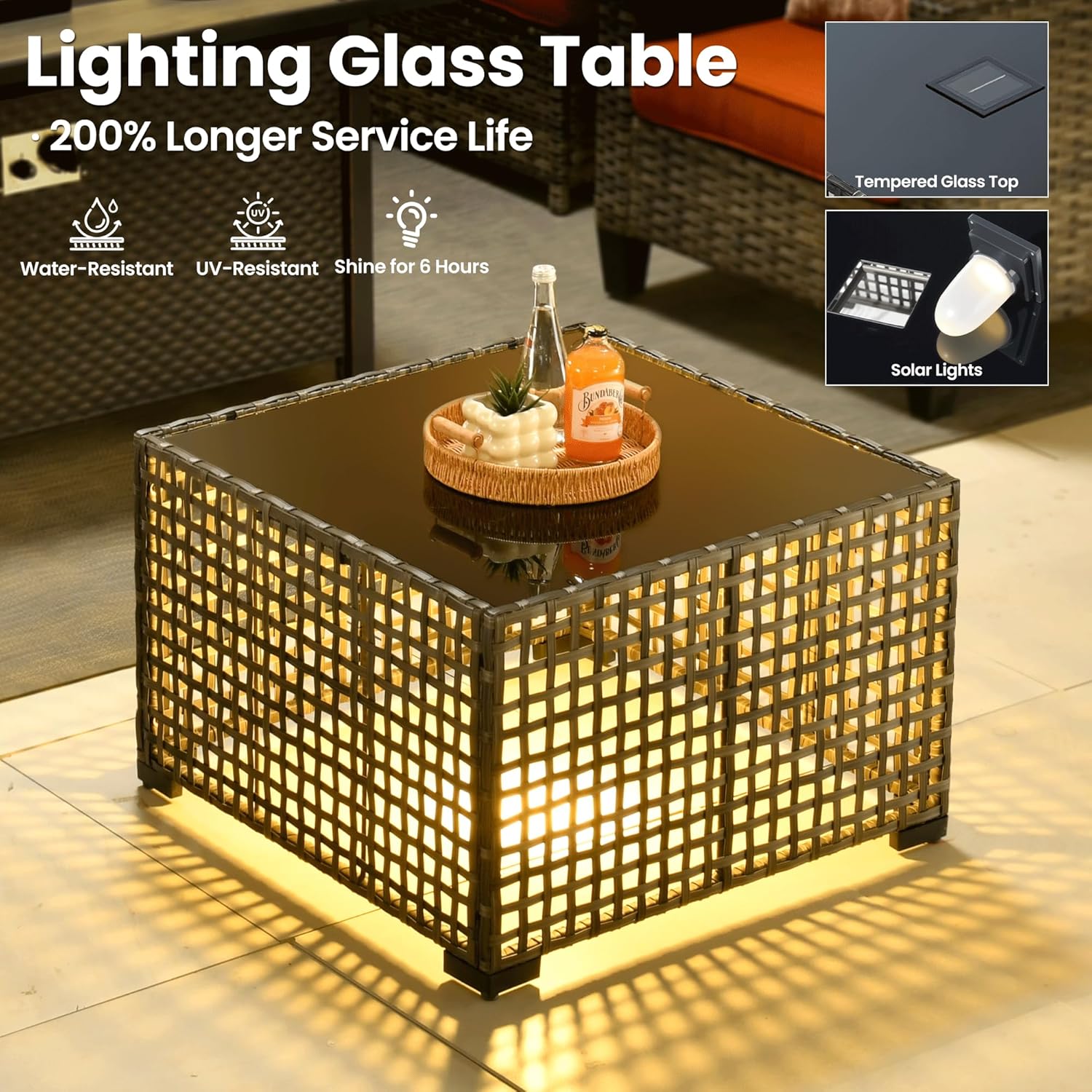 ovios 10 Pieces Patio Furniture Set with Swivel Chairs Rocking Gliders, 54