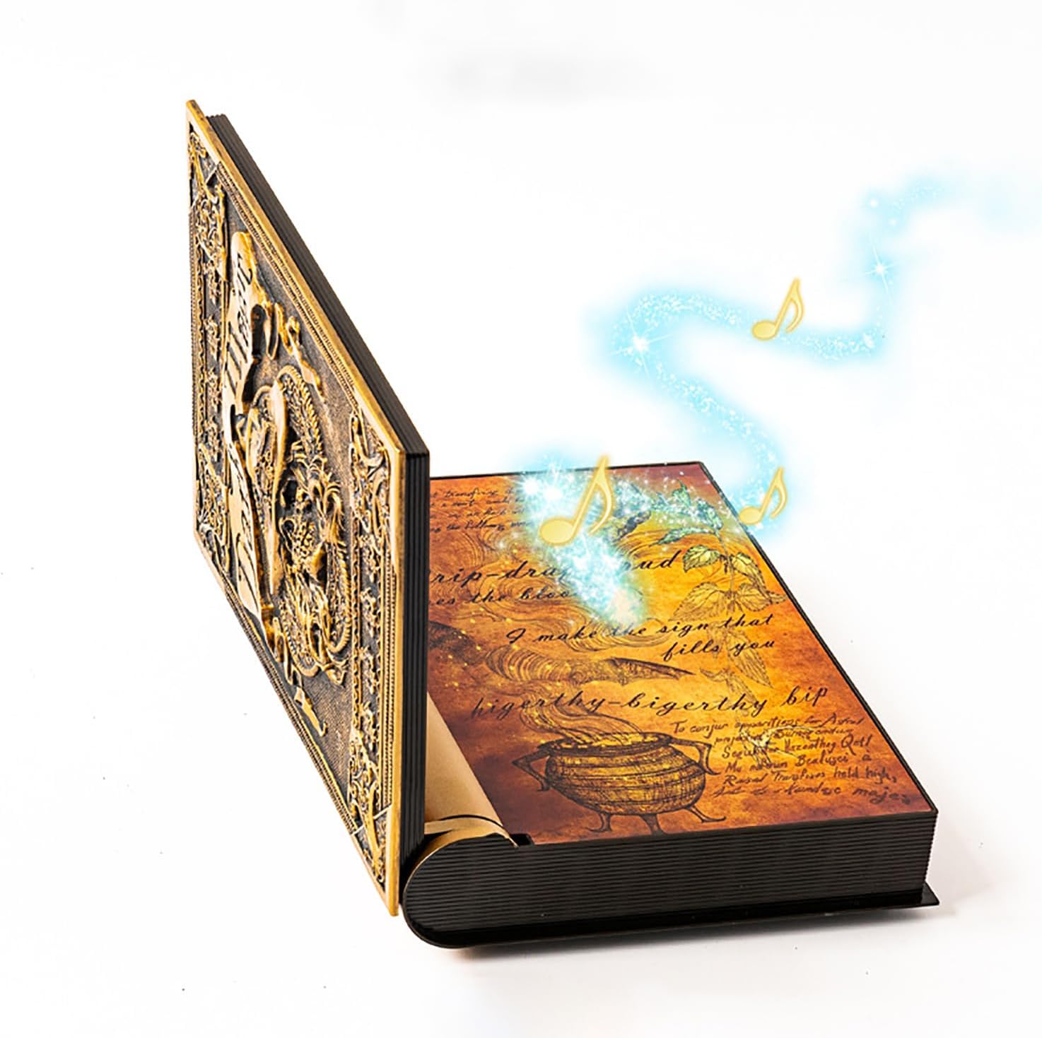 Halloween Decoration,Halloween Animatronic Magic Book Decor - Touch/Motion Activated, Light & Eerie Sound Effects,Skull Design for Haunted House/Party,Perfect for Spooky Decor Gifts ( 8.6x11in )