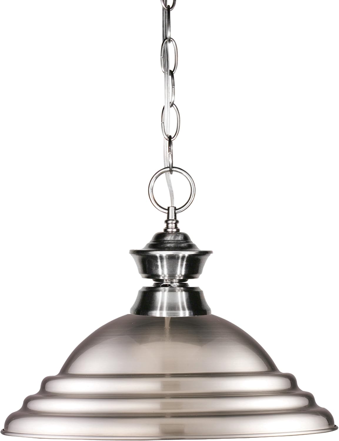 Z-Lite 100701BN-SBN One Light Pendant, Metal Frame, Pewter Finish and Pewter Metal Shade of Metal Material
